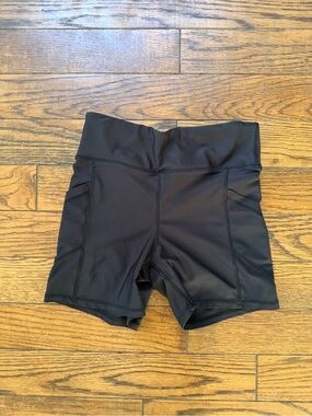 High-Rise Black Bike Shorts with Contour Panels